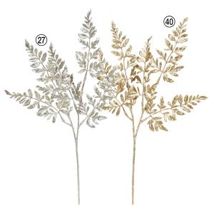 クリスマス 造花 グリーン とりよせ品 グリッターファーンピック キラキラ アレンジベース 金 金色 ゴールド シャンパン シダ 雪 アスカ ASCA アスカ商会