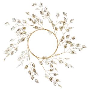 クリスマス リース 土台 とりよせ品 クリアリーフリース(ラメ付) キラキラ クリア 透明 リーフ 葉 葉っぱ ゴールド 金 金色 造花 アスカ ASCA アスカ商会