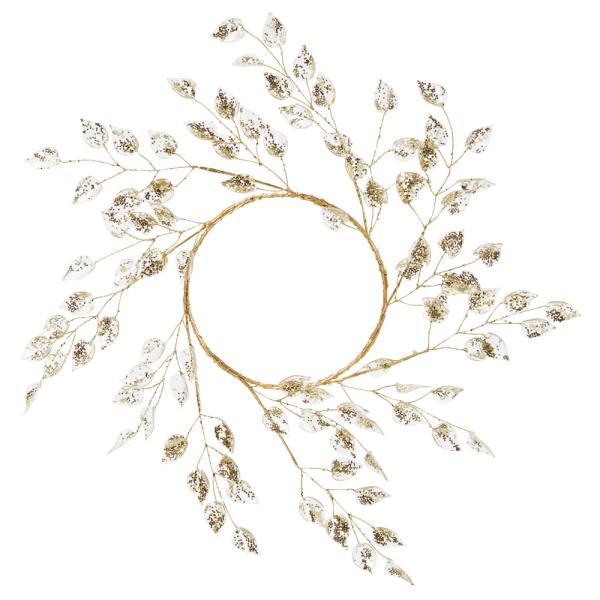 クリスマス リース 土台 とりよせ品 クリアリーフリース(ラメ付) キラキラ クリア 透明 リーフ ...