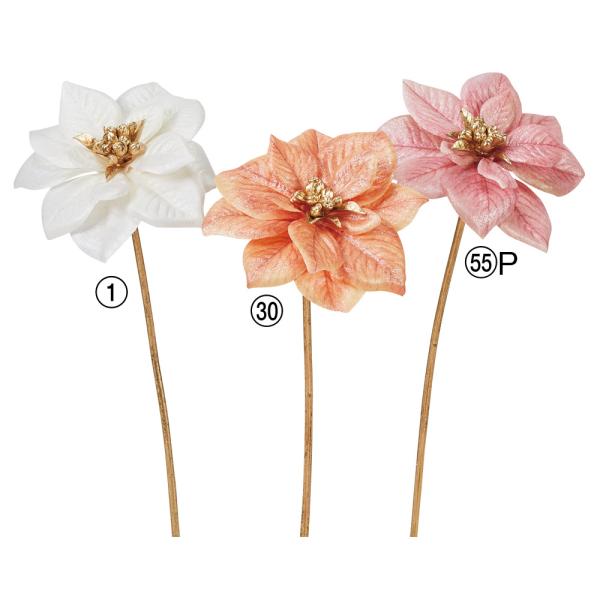 【P5倍中 12/02 09:59迄】 クリスマス 造花 とりよせ品 シャイニーポインセチアピック ...