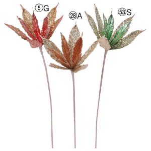 クリスマス 造花 とりよせ品 フラワースプレー グリッター ラメ キラキラ カラフル ポインセチア 造花 オーナメント クリスマス アスカ ASCA アスカ商会