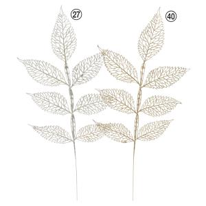 クリスマス 造花 グリーン とりよせ品 グリッターリーフスプレー ラメ キラキラ アレンジベース シャンパン 金 金色 リーフ 造花 アスカ ASCA アスカ商会