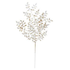 【P5倍中 6/23 9:59まで】 クリスマス 造花 グリーン とりよせ品 リーフスプレー(ゴールドブラッシュ) ホワイト 白 金色 ゴールド アスカ ASCA アスカ商会