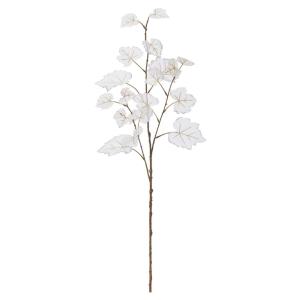 クリスマス 造花 グリーン とりよせ品 シフォングレープリーフスプレー(ラメ付) グレープリーフ 葡萄葉 ホワイト 白 白色 シアー アスカ ASCA アスカ商会