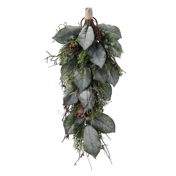 クリスマス リース とりよせ品 マグノリアリーフスワッグ 造花 クリスマスリース スワッグ ハンガー...