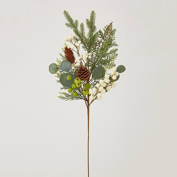 クリスマス 造花 グリーン とりよせ品 フォレストミックスベリースプレー リーフ ホーリー 葉っぱ ...