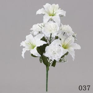 造花 仏花 とりよせ品 仏花ブッシュ・白(S) 造花仏花 お供え花 供花 墓花 盆花 お盆 お彼岸 お葬式 お悔やみ花 仏事 フューネラル フェイク仏花 枯れない