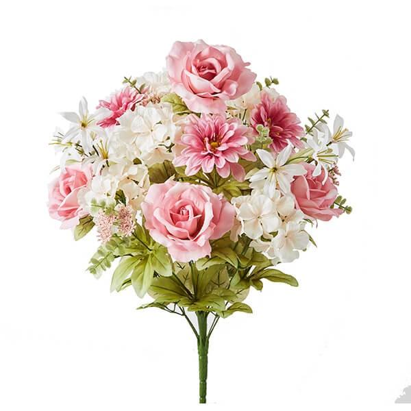 《 造花 》◆とりよせ品◆ ミックスフラワーブッシュ 花束 ブーケ バラ ローズ 薔薇 ダリア 紫陽...