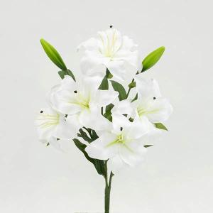 《 造花 》◆とりよせ品◆ カサブランカブッシュ×(5F) ホワイト カサブランカ リリィ リリー ...