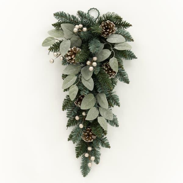 クリスマス リース とりよせ品 ミックスティアドロップ 造花 クリスマスリース スワッグ ハンガー ...