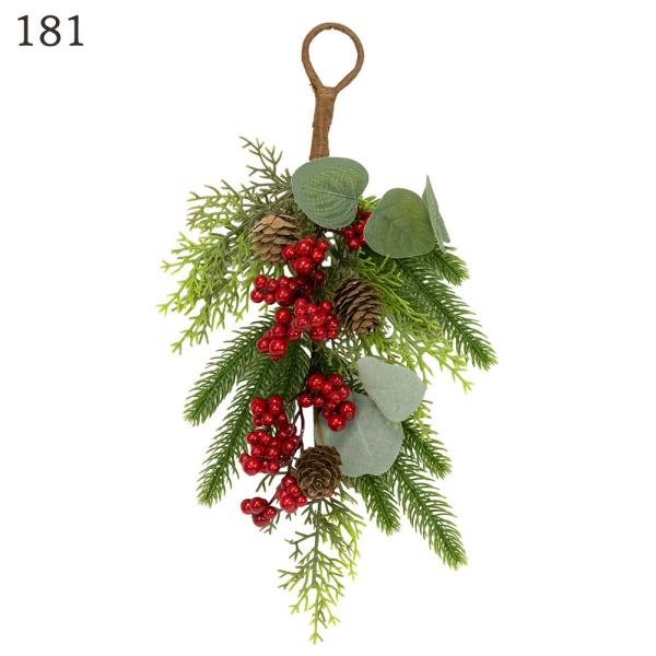 クリスマス リース とりよせ品 レッドベリーティアドロップ スワッグ 壁飾り 木の実 松ぼっくり ま...