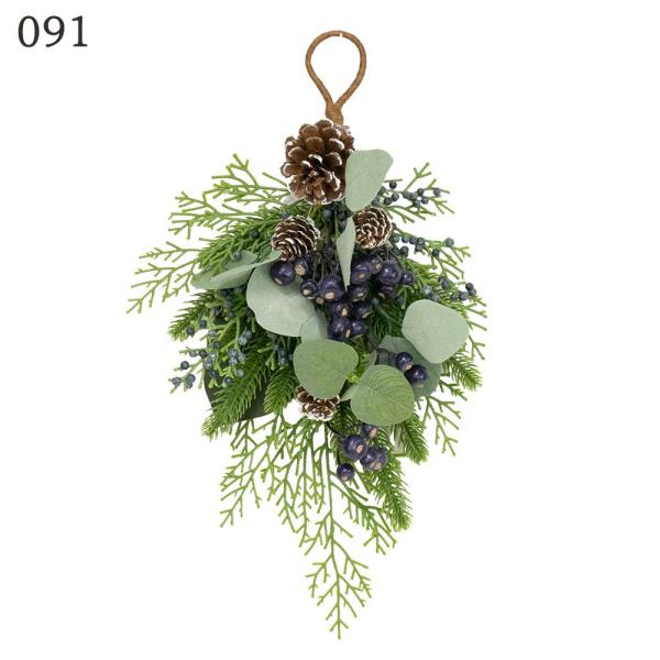 クリスマス リース とりよせ品 ブルーベリーティアドロップ スワッグ 壁飾り 木の実 松ぼっくり ま...