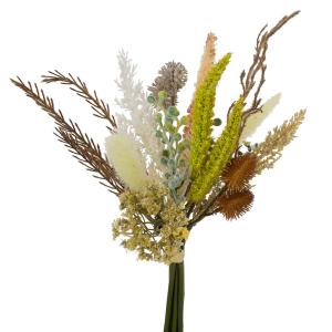造花 花束 とりよせ品 ドライミックスブーケ ドライフラワー風ブーケ スワッグ風ブーケ グリーンブーケ ミックス 緑 ブラウン 茶色 穂 木の実 リーフ DIY