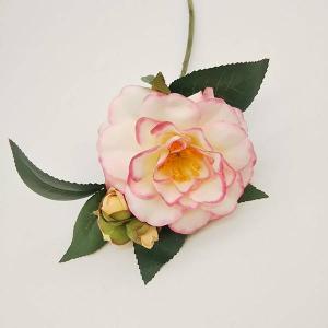 造花 とりよせ品 椿 ピンクホワイト 和 ツバ...の詳細画像2