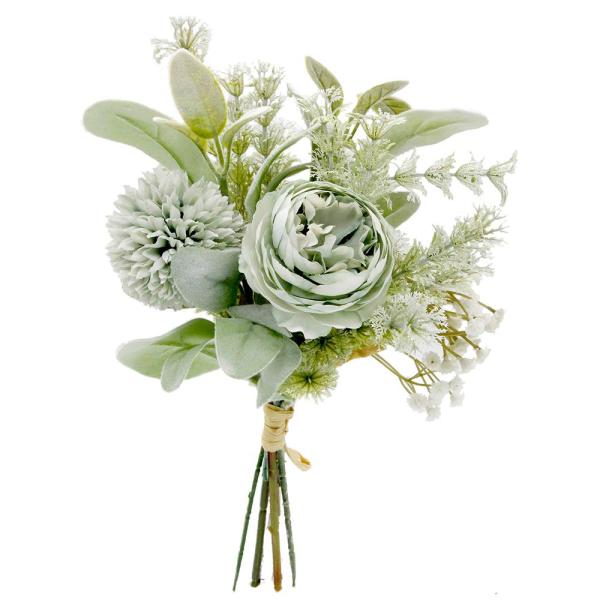 造花 花束 とりよせ品 ミッスクフラワーブーケ ライムグリーン ローズ バラ 薔薇 ばら ダリア 天...