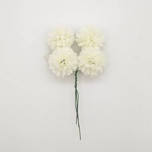 造花 とりよせ品 ミニボールマムピック クリー...の詳細画像1