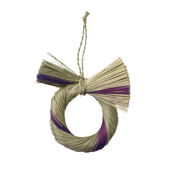 正月 花器 ベース とりよせ品 しめ縄水引リースS パープル 正月飾り お正月飾り お正月リース し...