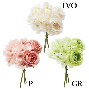 造花 とりよせ品 ローズハイドレンジアブーケ(1セット12束入り) インテリア インテリアフラワー フェイクフラワー 花材 横浜ディスプレイミュージアム YDM