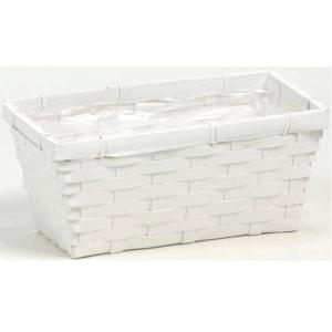 かご ベース とりよせ品 ホワイトバンブー角長連鉢3号用 バスケット 鉢 ポット プランター インテリア 花資材 花器 ベース アレンジ 安い 装飾 土台 正月
