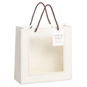 ハンドメイド 資材 とりよせ品 ペーパー窓付きギフトバッグ リースBOX対応 S パーツ アレンジメント コサージュ ラッピング クラフト ギフト プレゼント