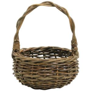 かご ベース とりよせ品 ヒゲヅルバイン丸カゴ手付 バスケット 花かご