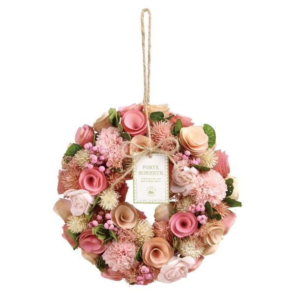 ドライフラワー アレンジ とりよせ品 ドライ木の実のナチュラルリース 24cm ピーチブロッサム ド...