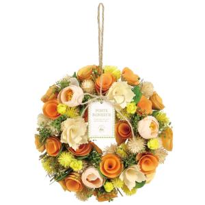 リース ドライフラワー アレンジ とりよせ品 ドライ木の実のナチュラルリース24cm イエローオレンジ 玄関リース インテリア雑貨 ドライフラワー ギフト