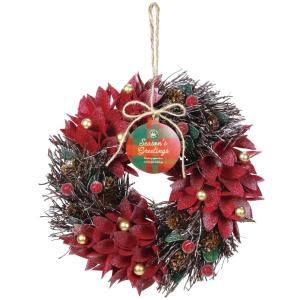 クリスマス リース ドライフラワー アレンジ とりよせ品 ドライ木の実のクリスマスリース 25cm レッドフォレスト クリスマスリース クリスマスインテリア