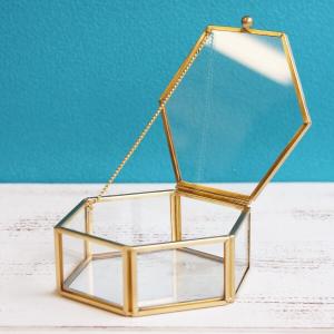 《 ガラス ベース 》出荷POSH LIVING ガラスケースS 六角形