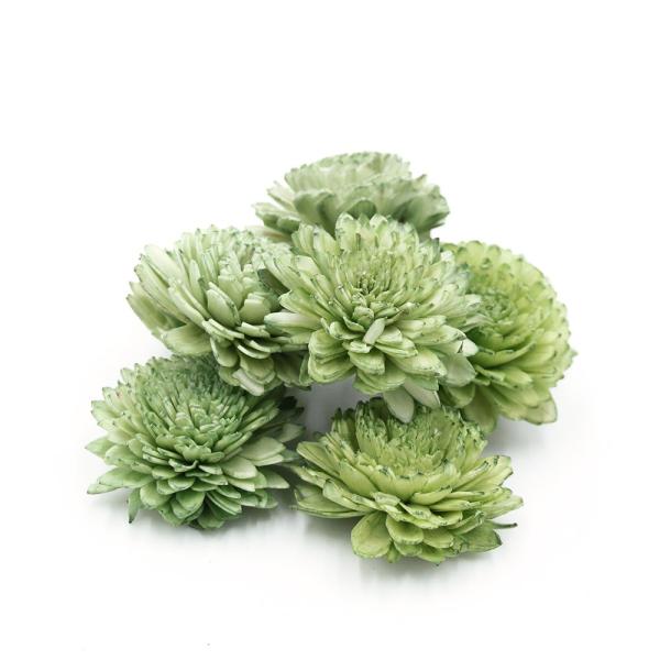ハンドメイドフラワー 花材 即日出荷 ソーラーダリア・6cm フォレストグリーン ※濃淡があります ...