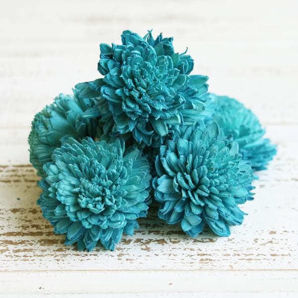 ハンドメイドフラワー 花材 即日出荷 ソーラーダリア・6cm ブルー ドライフラワー ソーラー ハン...