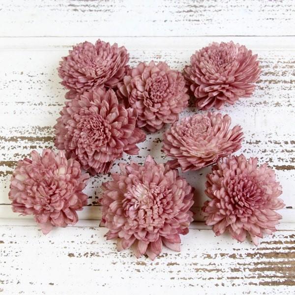 ハンドメイドフラワー 花材 即日出荷 ソーラーダリア・6cm ロゼ ※画像より多少ピンク寄りの場合が...