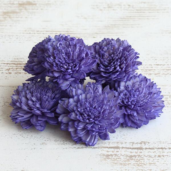 ハンドメイドフラワー 花材 即日出荷 ソーラーダリア・6cm パープル ※濃淡があります ドライフラ...