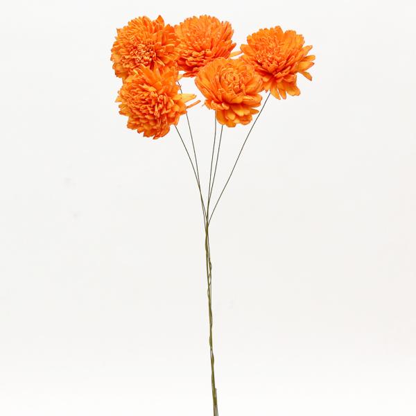 ハンドメイドフラワー 花材 即日出荷 ソーラーダリア ワイヤーステム 6cm マンダリン 花材 素材...