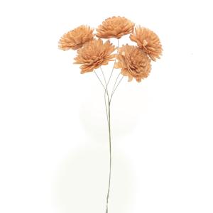 ハンドメイドフラワー 花材 即日出荷 ソーラーダリア ワイヤーステム 6cm モカ 花材 素材 材料 パーツ ドライフラワー ソラフラワー 茶色 ダリア 東方貿易