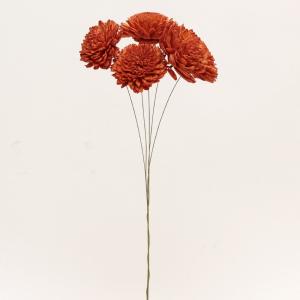 ハンドメイドフラワー 花材 即日出荷 特価 ソーラーダリア ワイヤーステム 6cm ブラウン (在庫限り) 花材 素材 材料 パーツ ドライフラワー 茶色 東方貿易