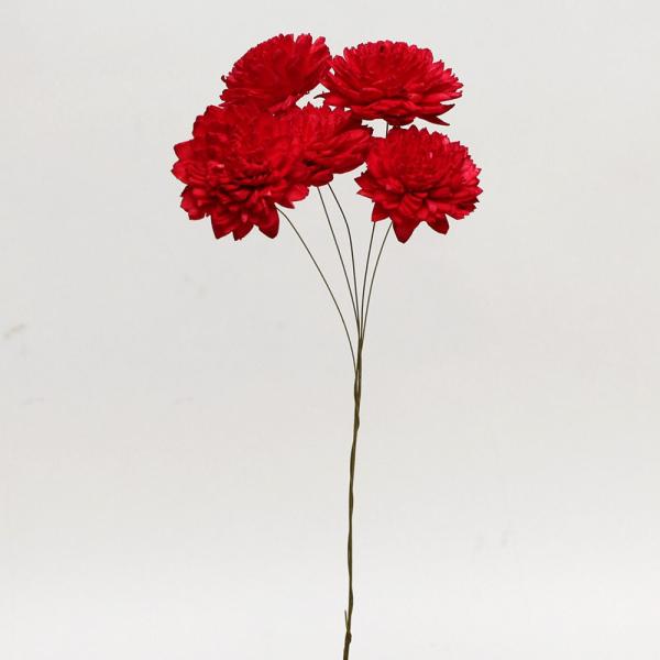 ハンドメイドフラワー 花材 即日出荷 ソーラーダリア ワイヤーステム 6cm レッド 花材 素材 材...