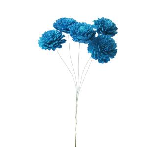 ハンドメイドフラワー 花材 即日出荷 ソーラーダリア・ワイヤー 6cm ブルー ドライフラワー 花材 素材 材料 パーツ ソーラー 青 くすみカラー 卸 東方貿易