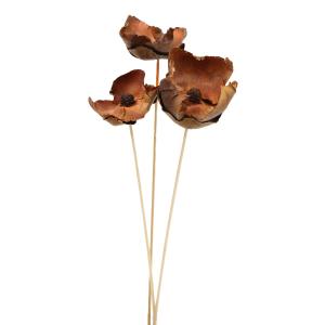 ハンドメイドフラワー 花材 即日出荷 パームフラワーステム付 オレンジウォッシュ ドライフラワー 花材 材料 パーツ ブラウン 茶 スワッグ 花束 東方貿易