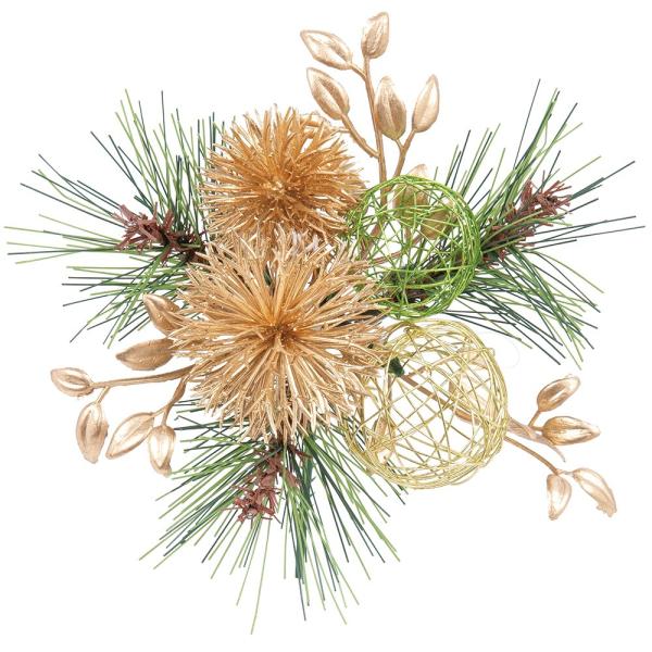 造花 正月 装飾 とりよせ品 迎春ピック ゴールド 松 松葉 水引 アレンジピック 新春 迎春 迎春...