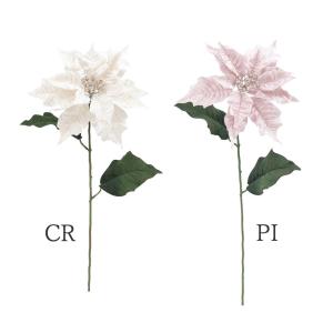 クリスマス 造花 とりよせ品 特価 ソフトポインセチアスプレー クリーム ピンク 猩々木 しょうじょうぼく ショウジョウボク ポインセチア 造花 雪 ビバ工芸