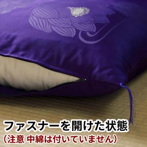 座布団カバー 蓮 オーダーサイズ 紫色 金襴 ...の詳細画像2