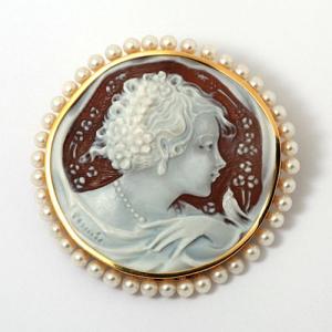 K18 シェルカメオ ブローチ ペンダント : 宝寿堂 Yahoo!店 - 通販