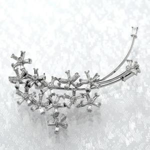 フラワーモチーフ ダイヤモンド 0.57ct ブローチ K18WGホワイト