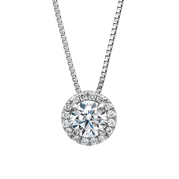 プラチナ ダイヤモンド取り巻き ネックレス 0.31ct-DカラーVVS2-3EX-GIA鑑定