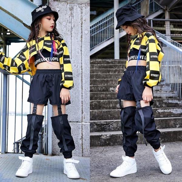 キッズ ダンス衣装 セットアップ ヒップホップ HIPHOP チアガール 子供 ダンス チアガール ...