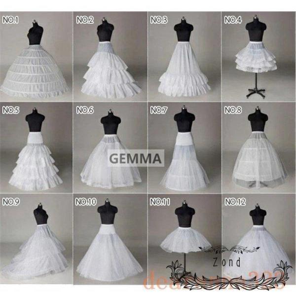 ホワイトパニエ/ブラック/プリンセスライン大人用ウエディングドレス用Aラインロングドレスカーボリュー...