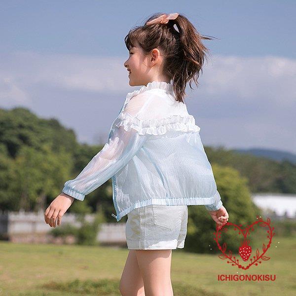 【特価】UVカット パーカー キッズ ファスナー 子供服 女の子 夏 長袖 紫外線対策 日焼け防止 ...