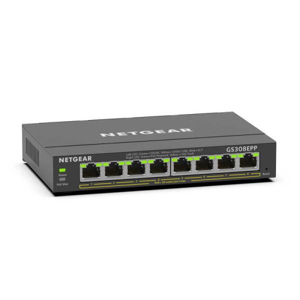 NETGEAR　PoE＋対応 (123W) ギガビット8ポートアンマネージプラススイッチ　GS308...