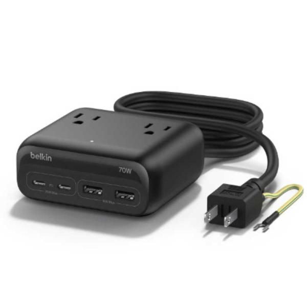 BELKIN　3口充電ステーション(AC×3 USB-A×2 USB-C×2 70W)　SRZ001...